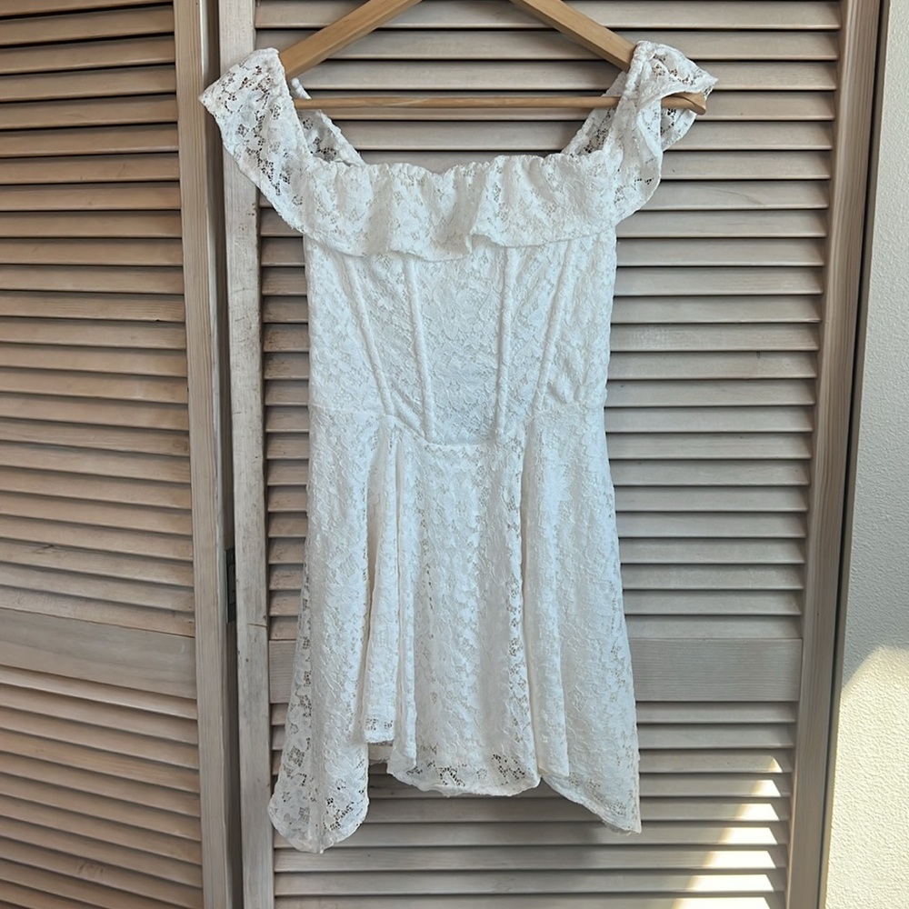 White Lace Skater Dress